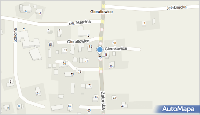 Gierałtowice, Gierałtowice, 75, mapa Gierałtowice