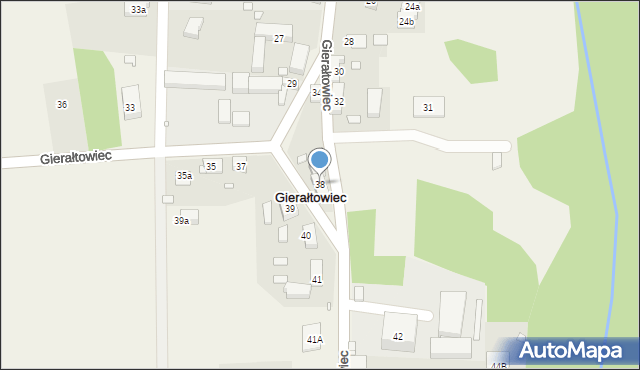 Gierałtowiec, Gierałtowiec, 38, mapa Gierałtowiec