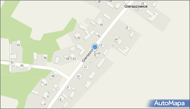 Gieraszowice, Gieraszowice, 12, mapa Gieraszowice