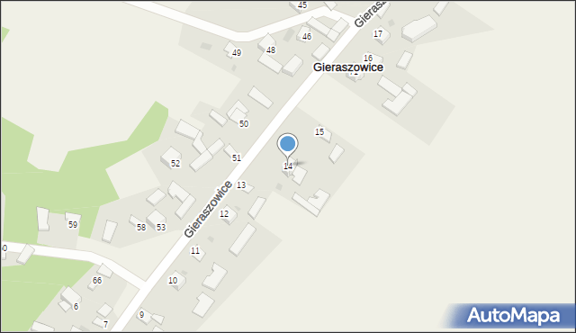 Gieraszowice, Gieraszowice, 14, mapa Gieraszowice