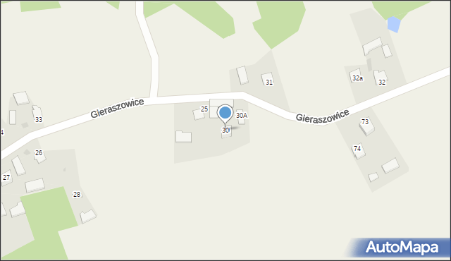 Gieraszowice, Gieraszowice, 30, mapa Gieraszowice