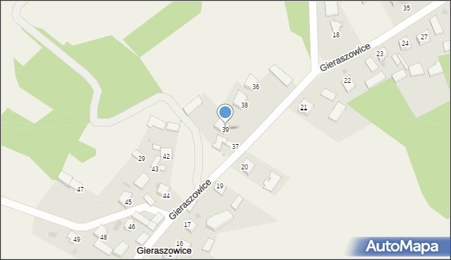 Gieraszowice, Gieraszowice, 39, mapa Gieraszowice