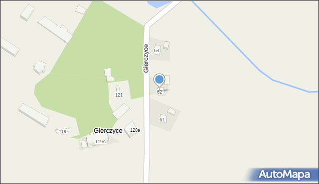 Gierczyce, Gierczyce, 62, mapa Gierczyce