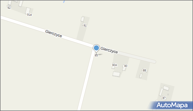 Gierczyce, Gierczyce, 93, mapa Gierczyce