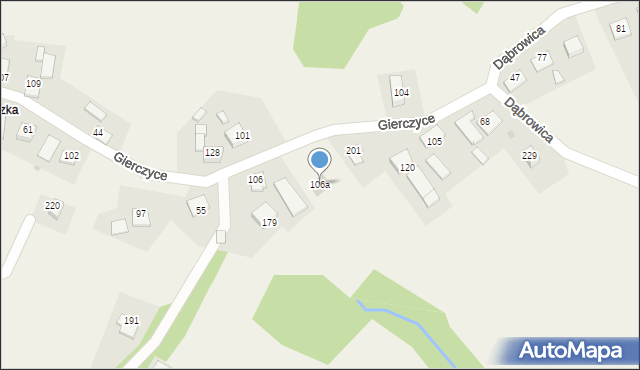 Gierczyce, Gierczyce, 106a, mapa Gierczyce