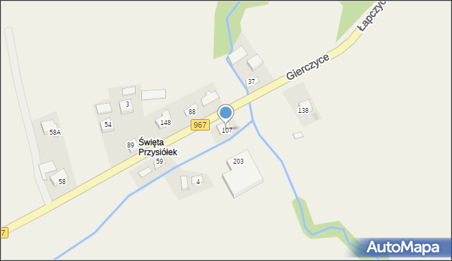 Gierczyce, Gierczyce, 107, mapa Gierczyce