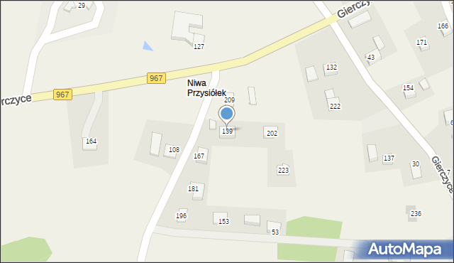 Gierczyce, Gierczyce, 139, mapa Gierczyce