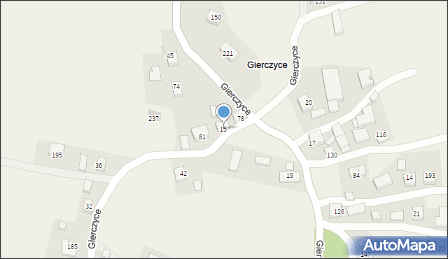 Gierczyce, Gierczyce, 15, mapa Gierczyce