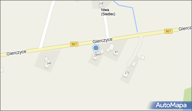 Gierczyce, Gierczyce, 157, mapa Gierczyce