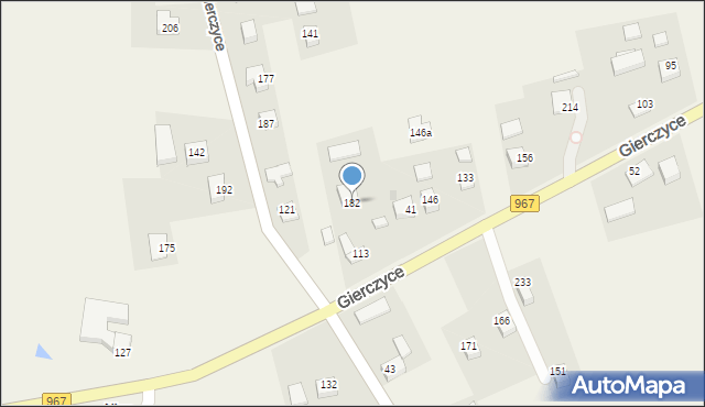 Gierczyce, Gierczyce, 182, mapa Gierczyce