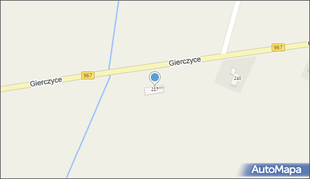 Gierczyce, Gierczyce, 217, mapa Gierczyce