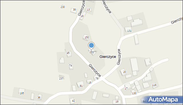 Gierczyce, Gierczyce, 221, mapa Gierczyce