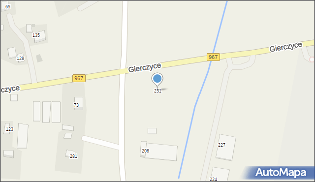 Gierczyce, Gierczyce, 231, mapa Gierczyce