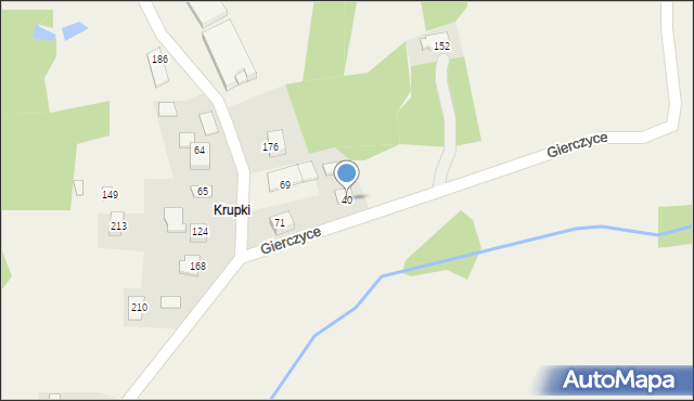 Gierczyce, Gierczyce, 40, mapa Gierczyce