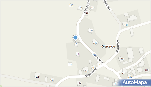 Gierczyce, Gierczyce, 45, mapa Gierczyce