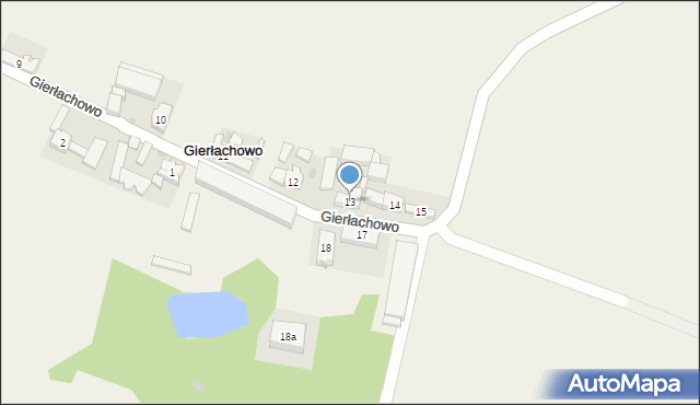 Gierłachowo, Gierłachowo, 13, mapa Gierłachowo