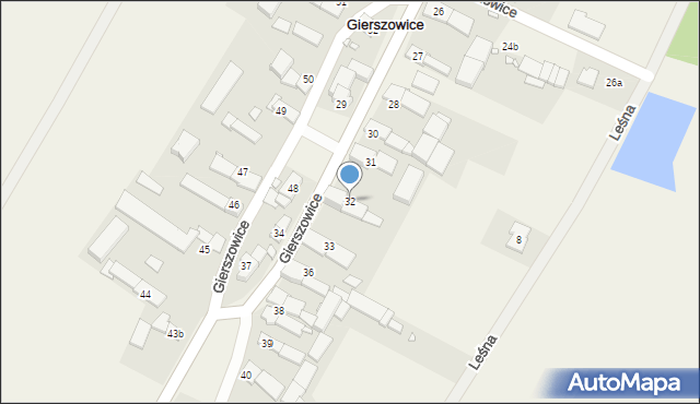 Gierszowice, Gierszowice, 32, mapa Gierszowice