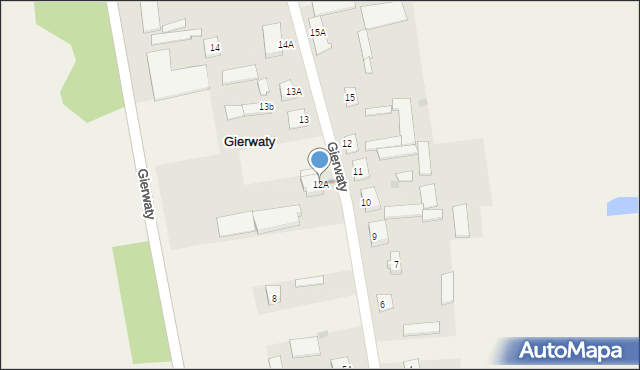 Gierwaty, Gierwaty, 12A, mapa Gierwaty