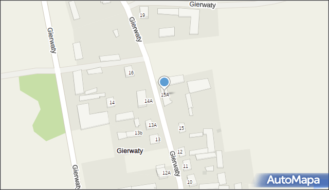 Gierwaty, Gierwaty, 15A, mapa Gierwaty