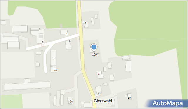 Gierzwałd, Gierzwałd, 16A, mapa Gierzwałd