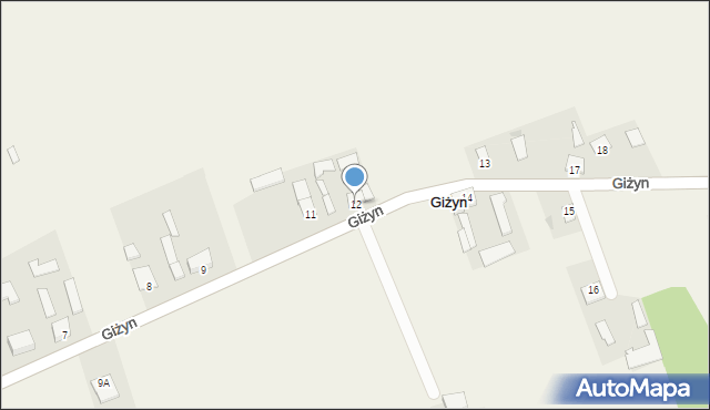 Giżyn, Giżyn, 12, mapa Giżyn