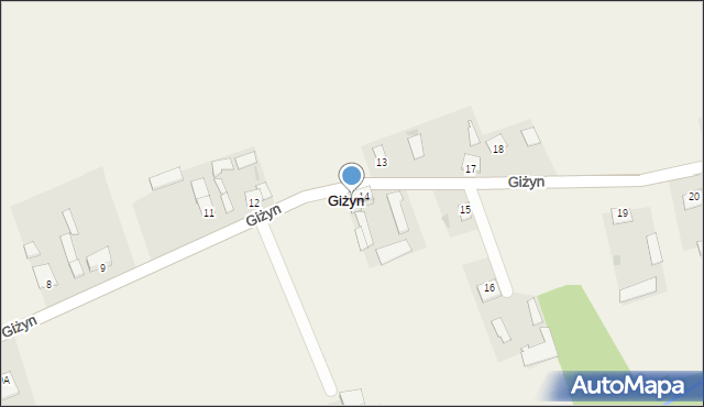 Giżyn, Giżyn, 14A, mapa Giżyn