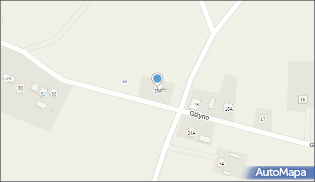 Giżyno, Giżyno, 33A, mapa Giżyno