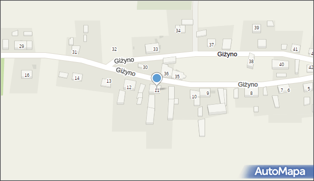 Giżyno, Giżyno, 11, mapa Giżyno