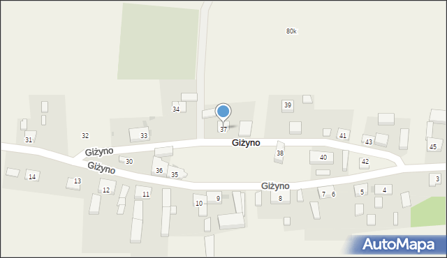 Giżyno, Giżyno, 37, mapa Giżyno