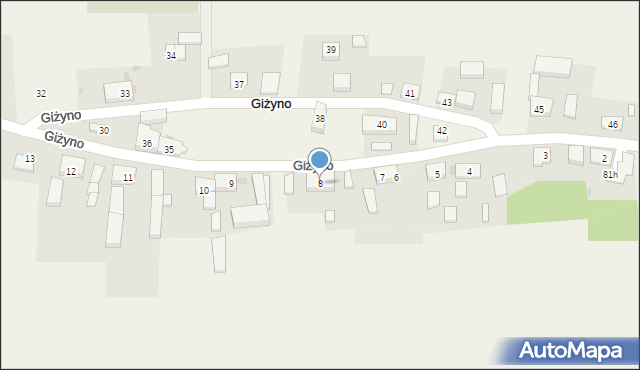 Giżyno, Giżyno, 8, mapa Giżyno