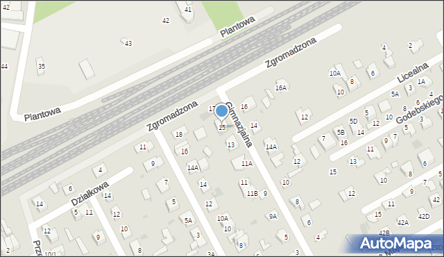 Grodzisk Mazowiecki, Gimnazjalna, 15, mapa Grodzisk Mazowiecki