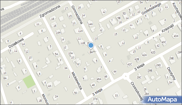 Grodzisk Mazowiecki, Gimnazjalna, 9A, mapa Grodzisk Mazowiecki