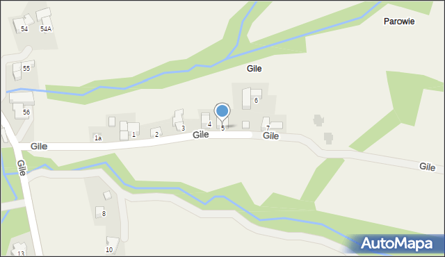 Groń, Gile, 5, mapa Groń