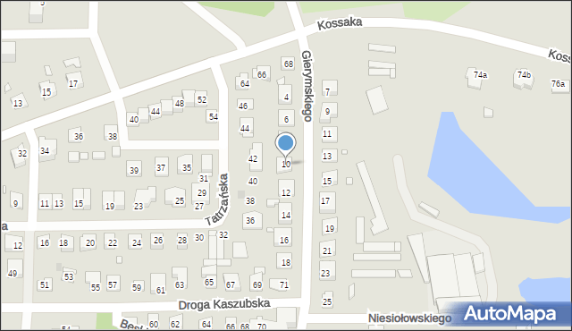 Grudziądz, Gierymskiego Aleksandra, 10, mapa Grudziądza