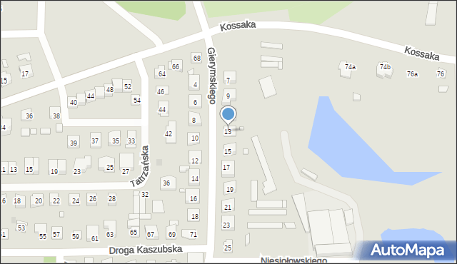 Grudziądz, Gierymskiego Aleksandra, 13, mapa Grudziądza