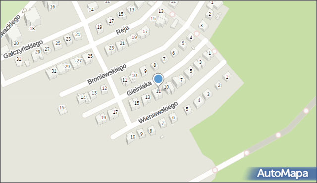 Jelenia Góra, Gielniaka Józefa, 11, mapa Jelenia Góra