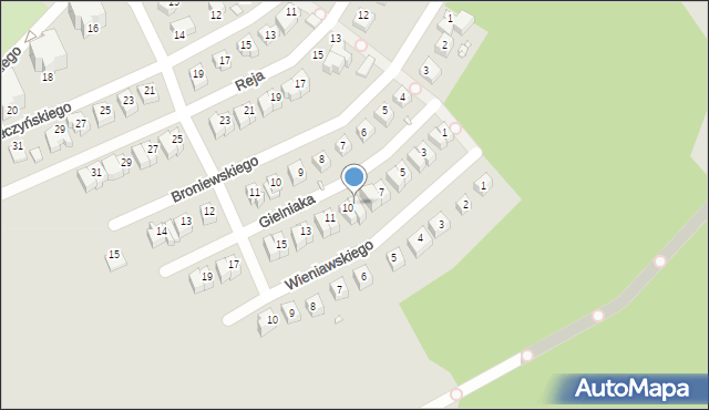 Jelenia Góra, Gielniaka Józefa, 9, mapa Jelenia Góra