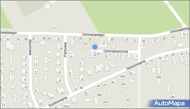 Konin, Gimnastyczna, 11, mapa Konina