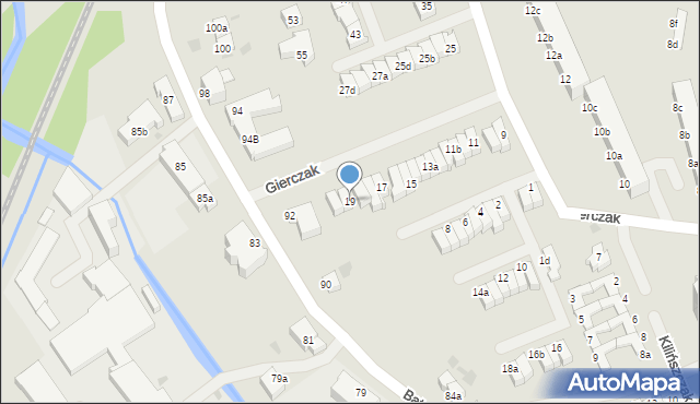 Koszalin, Gierczak Emilii, 19, mapa Koszalina