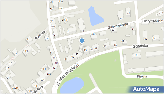 Lębork, Gierymskiego Aleksandra, 10a, mapa Lębork