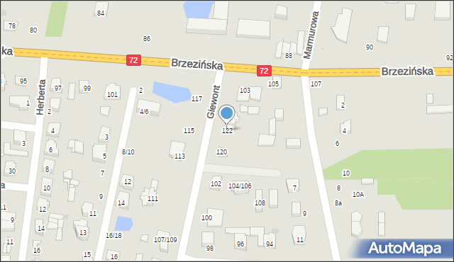 Łódź, Giewont, 122, mapa Łodzi