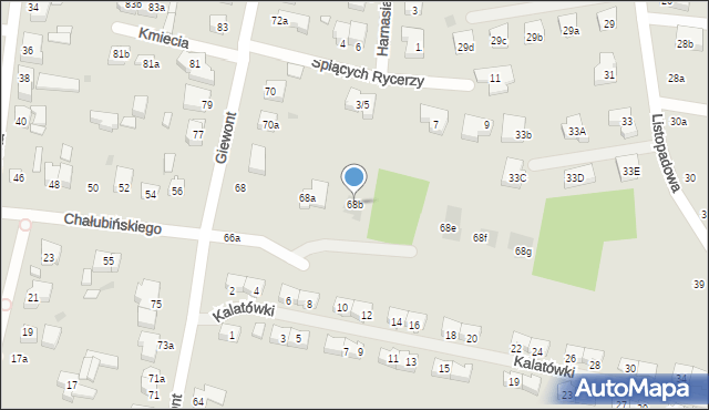 Łódź, Giewont, 68b, mapa Łodzi