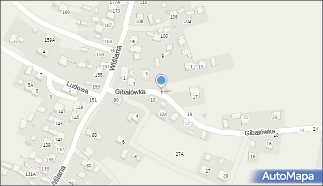 Mokrzyska, Gibałówka, 7, mapa Mokrzyska