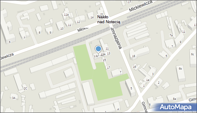Nakło nad Notecią, Gimnazjalna, 13b, mapa Nakło nad Notecią