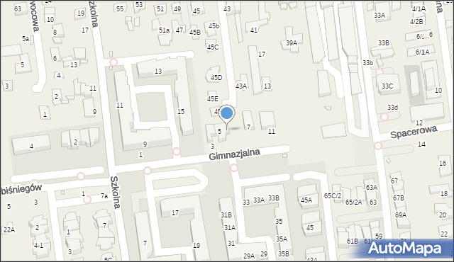 Nowa Iwiczna, Gimnazjalna, 5A, mapa Nowa Iwiczna