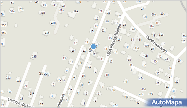 Nowy Sącz, Gizy Józefa, gen., 16, mapa Nowego Sącza