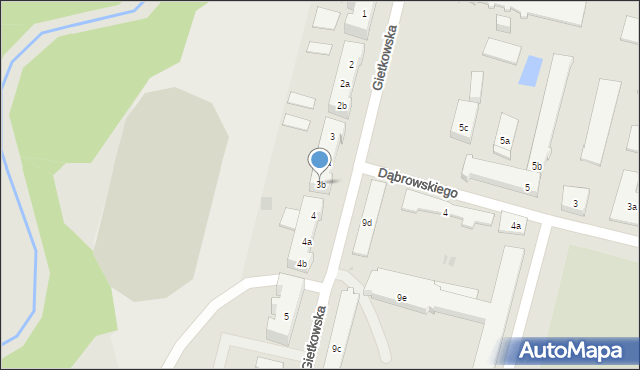 Olsztyn, Gietkowska, 3b, mapa Olsztyna