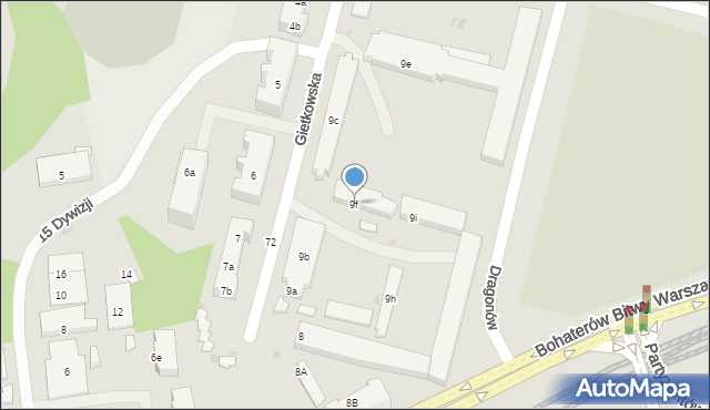 Olsztyn, Gietkowska, 9f, mapa Olsztyna