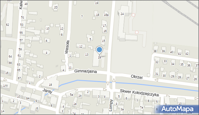 Piekary Śląskie, Gimnazjalna, 14, mapa Piekary Śląskie