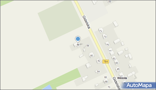 Pławno, Gidelska, 56, mapa Pławno